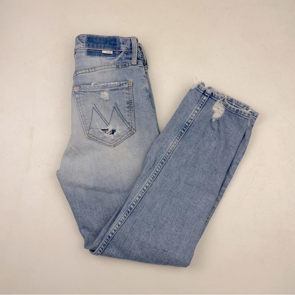 MOTHER Superior Tomcat Distressed Cropped Jeans